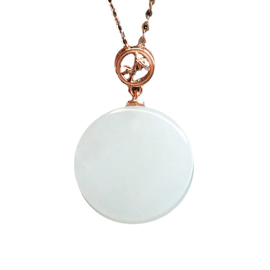 Hotan Jade Fortune's Favor Sterling Silver Necklace
