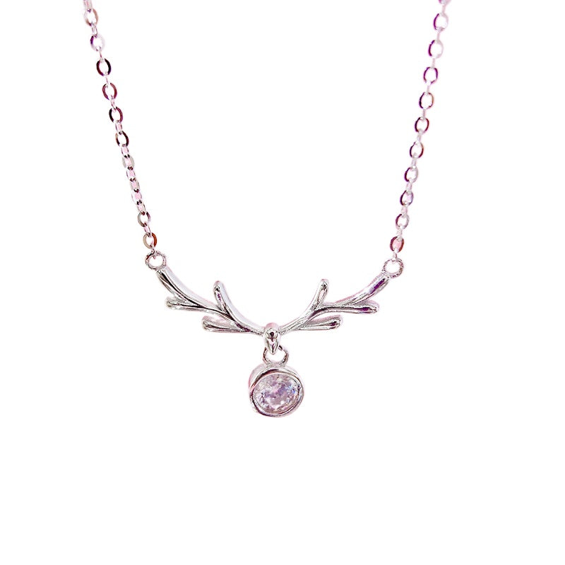 Christmas New Yilu Necklace S925 Silver Antler Collarbone Chain