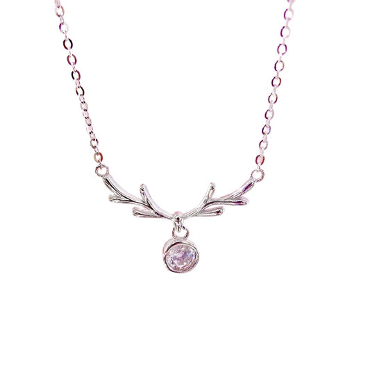 Christmas New Yilu Necklace S925 Silver Antler Collarbone Chain