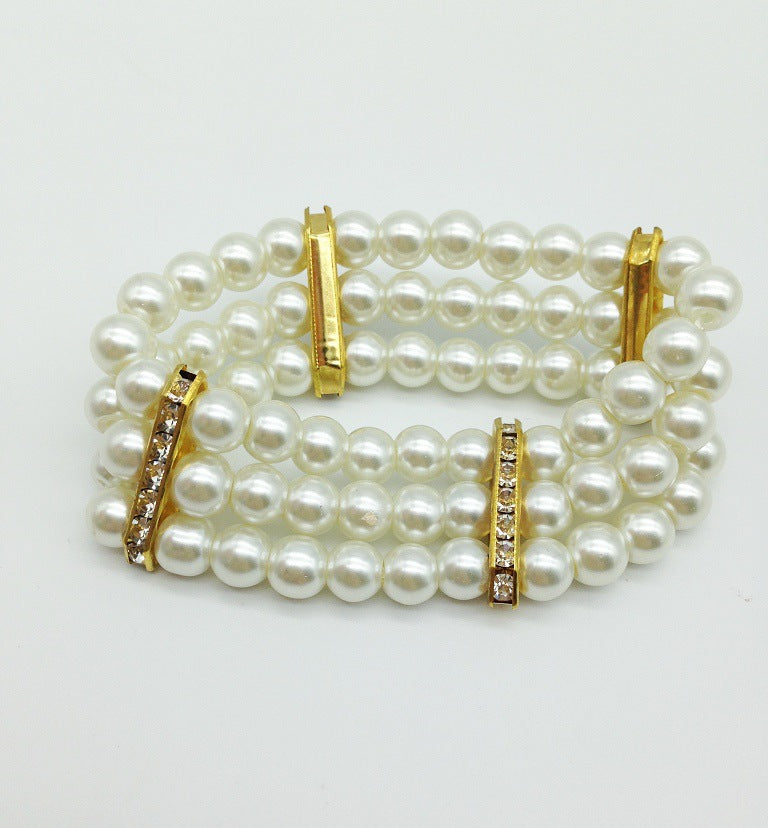 Exaggerated Pearl and Crystal Layered Jewelry Set
