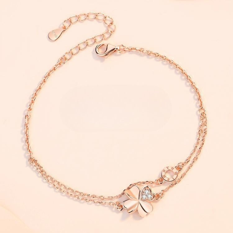 Planderful Sterling Silver Clover Bracelet For Women Elegant Giftable High End Accessory