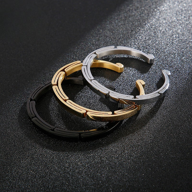 Direct Sales – Japan & South Korea Stainless Steel Men's Bracelet – Open Bracelet