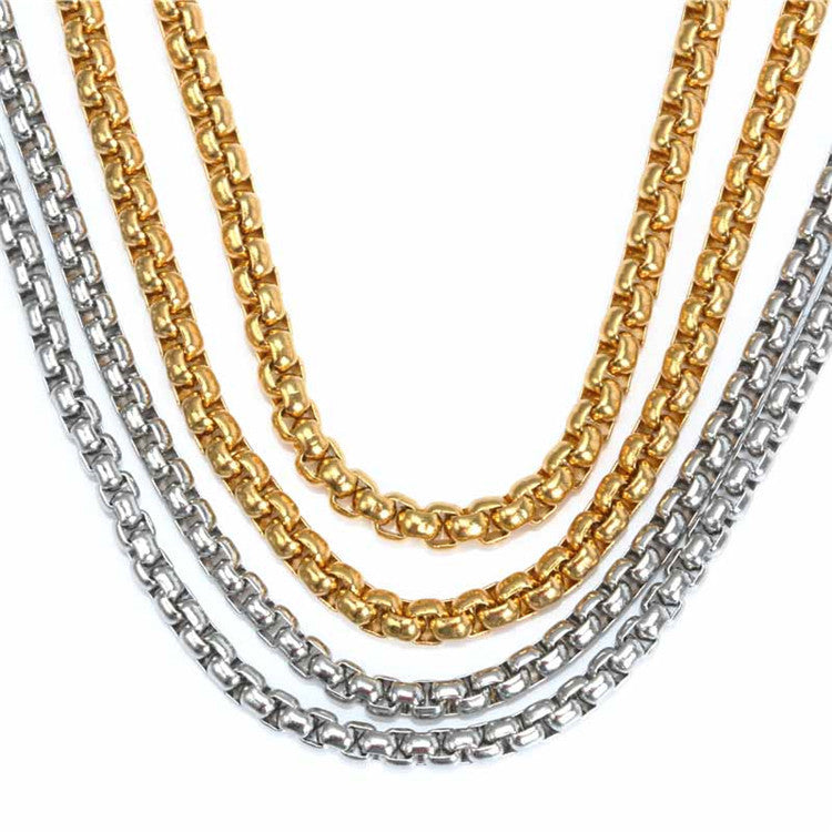 Planderful Everyday Genie Elegant Stainless Steel Square Pearl Pendant Necklace For Unisex Collarbone Style
