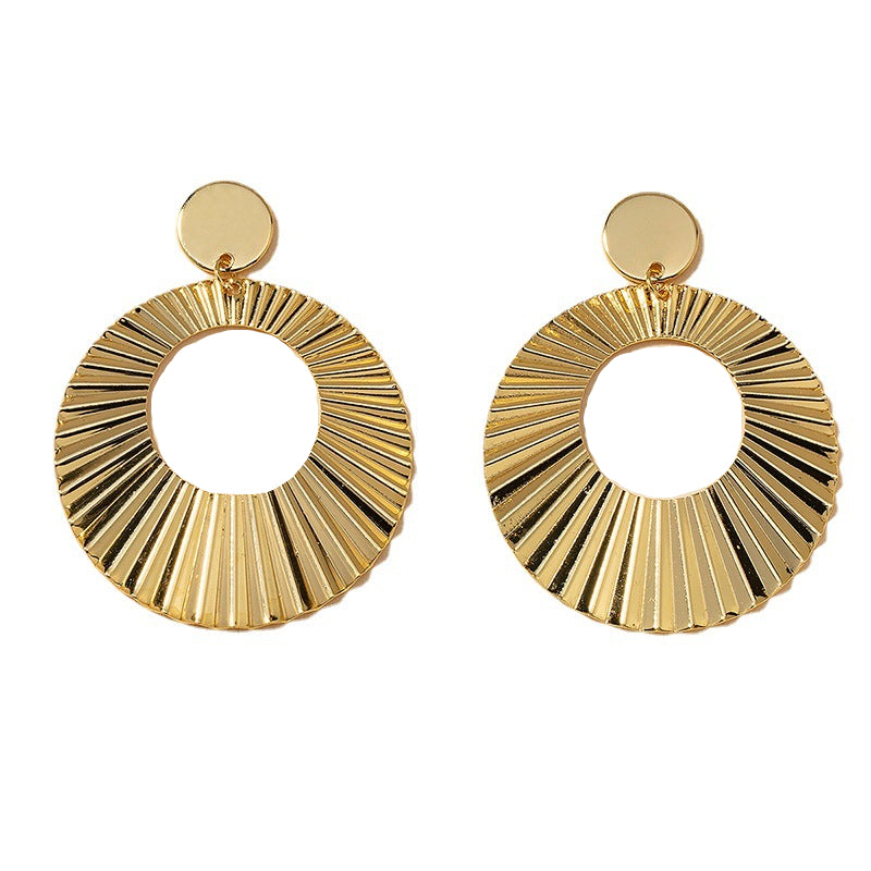 Exaggerated Metal Texture Earrings - Vienna Verve Collection