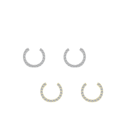 Trendy Hollow Micro Inlaid Zircon Earrings for Women's Sterling Silver Jewelry