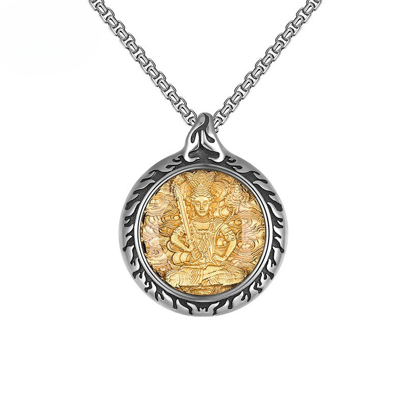 Steel Necklace – Vintage Patron Saints Men's Necklace With Retro Eight Saints Motif And Everyday Jewelry By Planderful