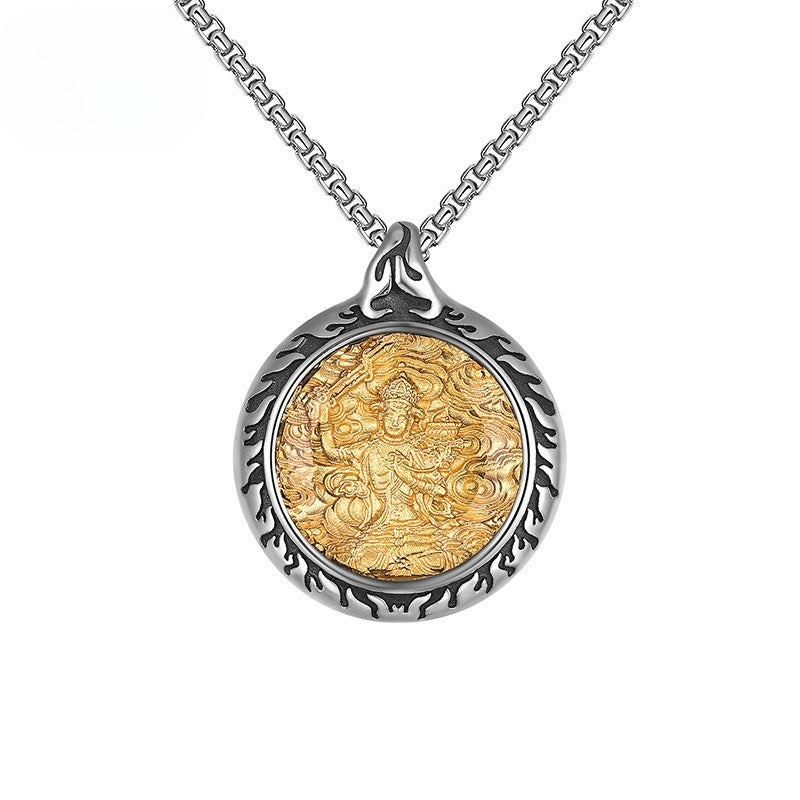 Steel Necklace – Vintage Patron Saints Men's Necklace With Retro Eight Saints Motif And Everyday Jewelry By Planderful