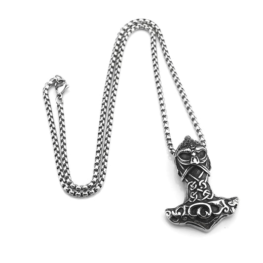 Nordic Viking Pendant Hammer Stainless Steel Jewelry for Men