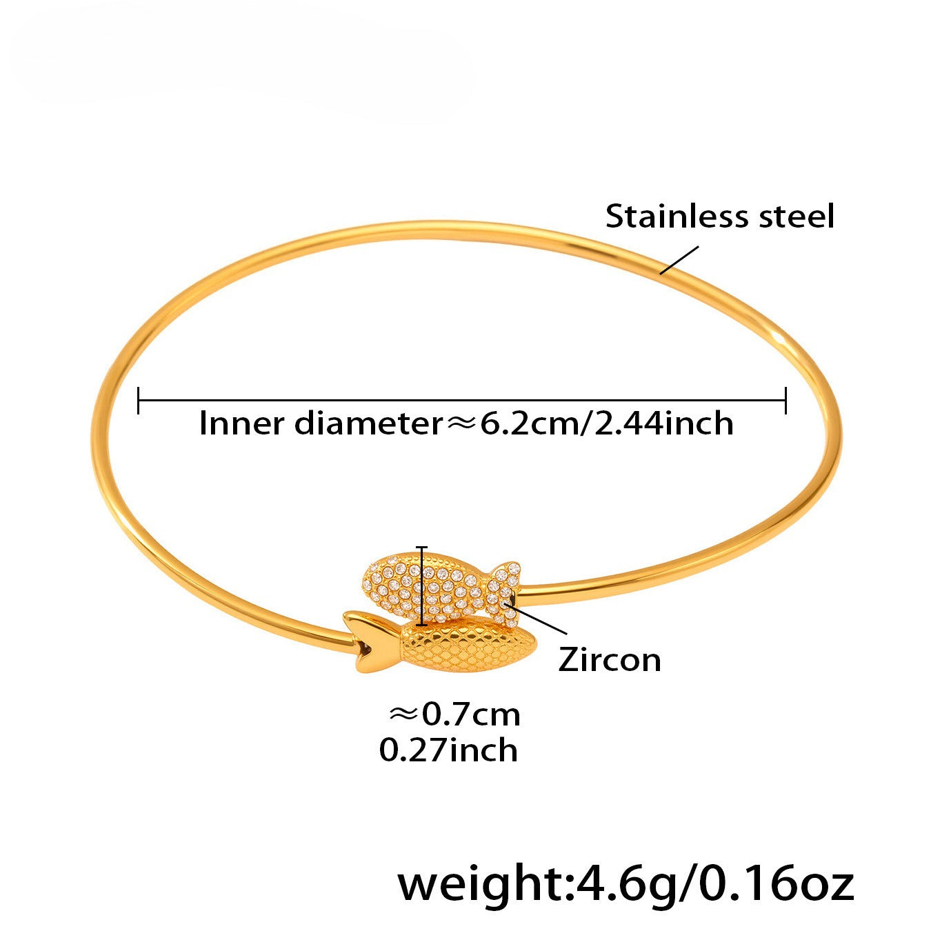 Planderful Ocean Zircon Starfish Bracelet For Her 18K Gold