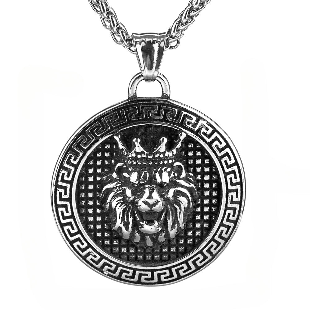 Vintage Men's Jewelry Lion King Tag Pendant Accessories