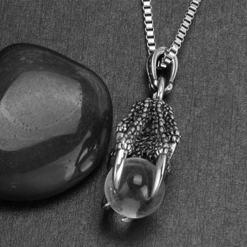 Titanium Steel Dragon Claw Pendant Necklace for Men - Retro Personalized Design