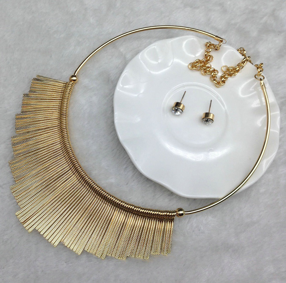 Shimmering Starburst Necklace and Earrings Set from the Savanna Rhythms Collection by Planderful