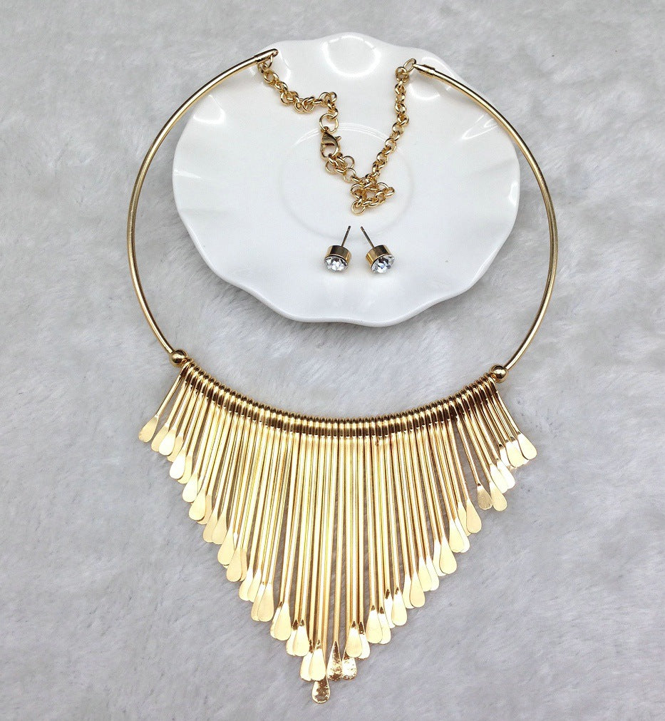 Shimmering Starburst Necklace and Earrings Set from the Savanna Rhythms Collection by Planderful