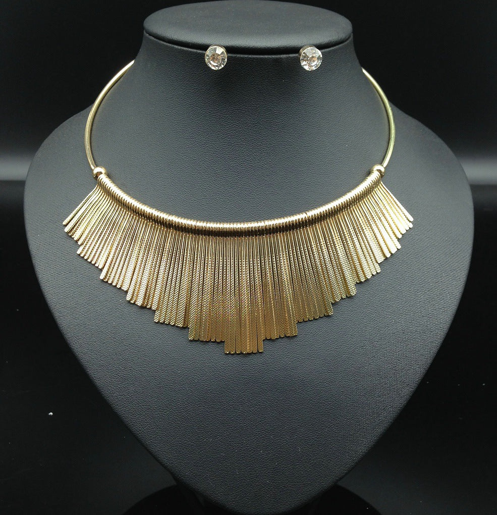 Shimmering Starburst Necklace and Earrings Set from the Savanna Rhythms Collection by Planderful