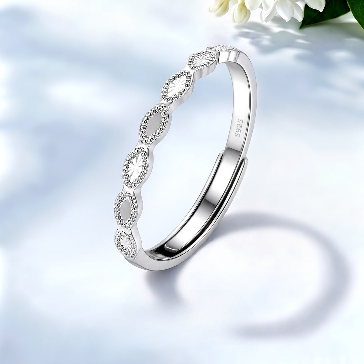 Egg-Shaped S925 Sterling Silver Ring