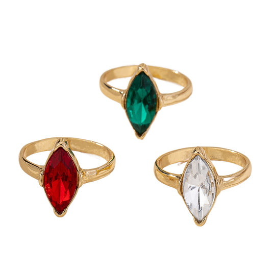 Vintage Colored Zircon Ring Set for Elegant Ladies by Planderful