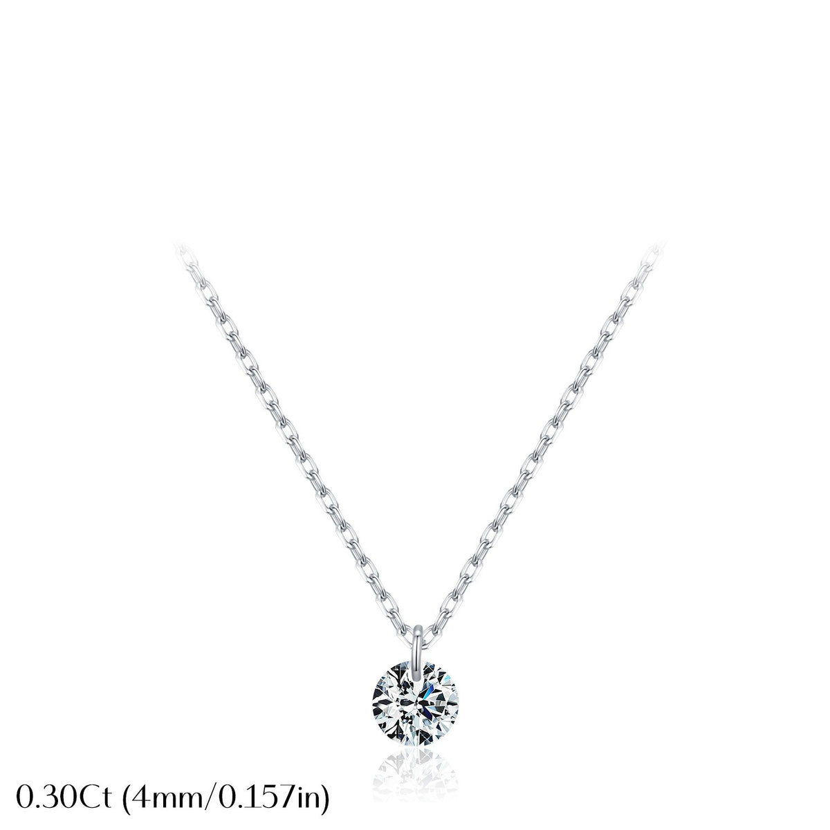 925 Sterling Silver Minimalist Moissanite Pendant Necklace