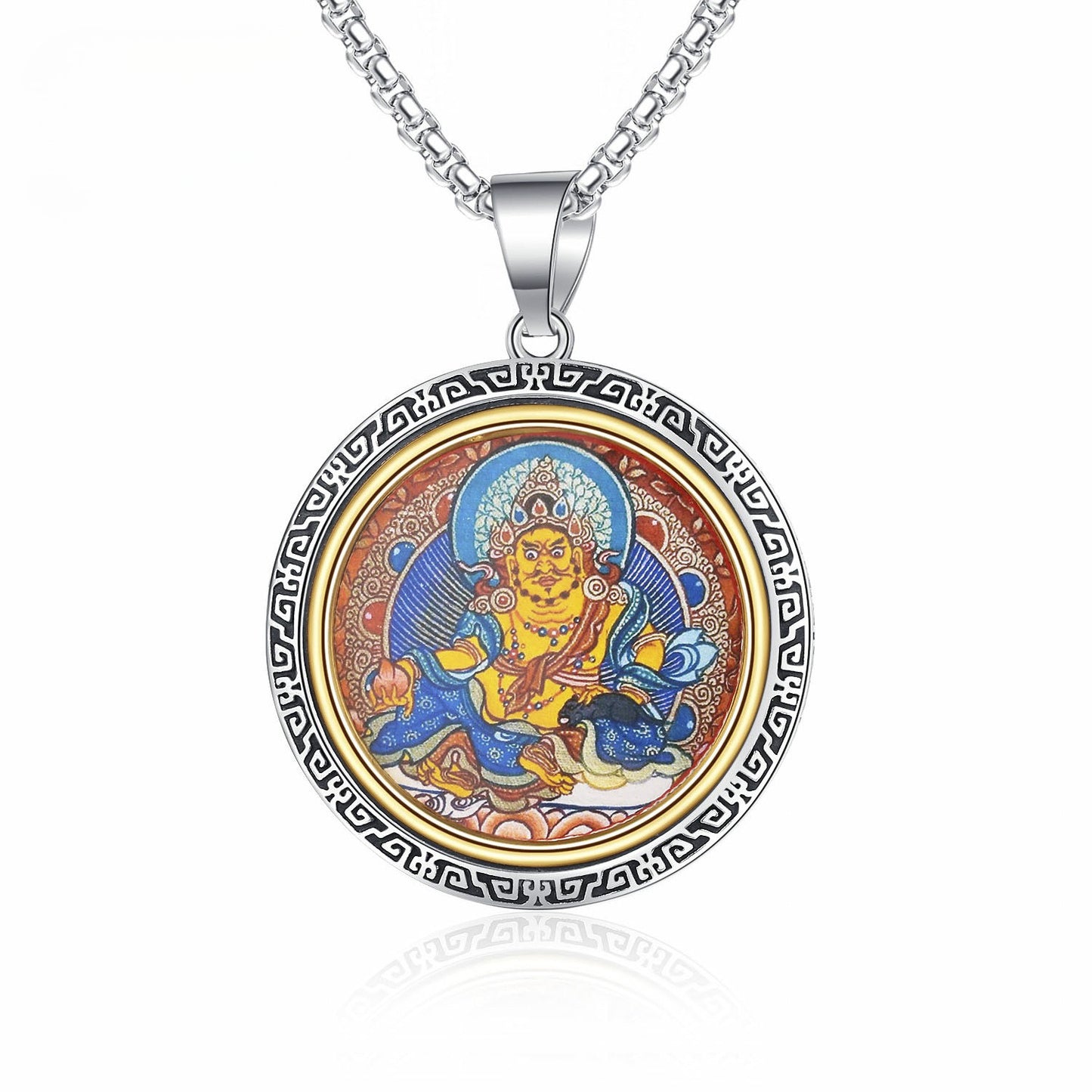 Steel Necklace - Elegant Tibetan Amulet