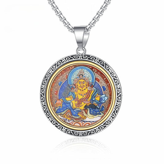 Steel Necklace - Elegant Tibetan Amulet