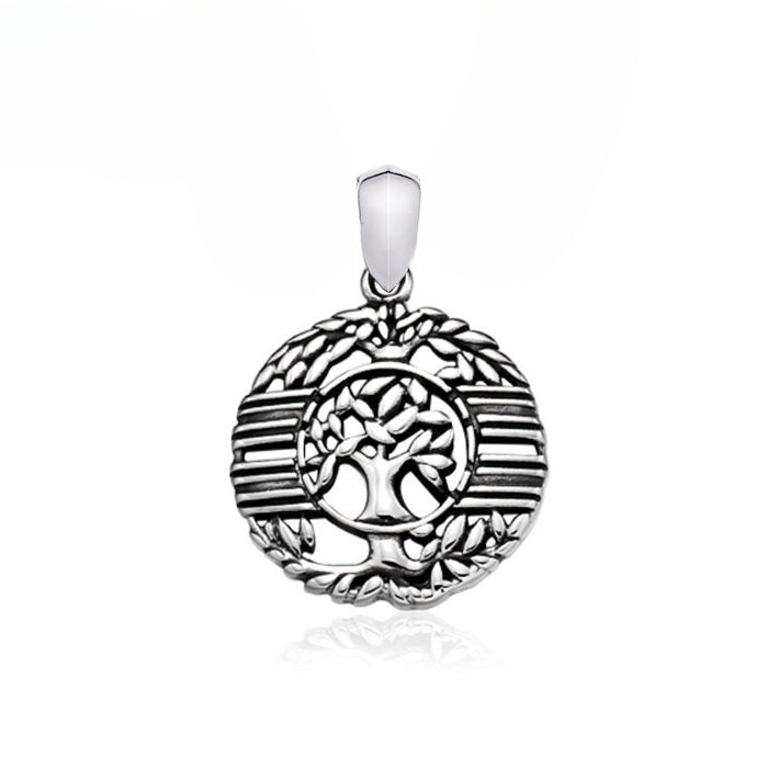 Personalized Retro Titanium Steel Tree of Life Pendant for Men - Cross-Border Stainless Steel Jewelry