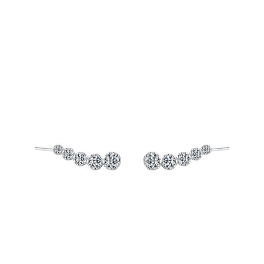 Elegant S925 Sterling Silver Zircon Earrings with Unique Japanese and Korean Design