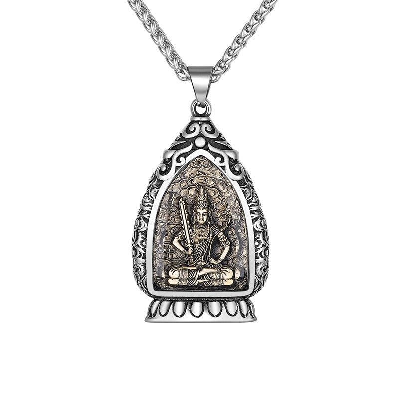 Steel Necklace Elegant Zodiac Buddha Charms Pendant For Spiritual Jewelry Lovers Gift
