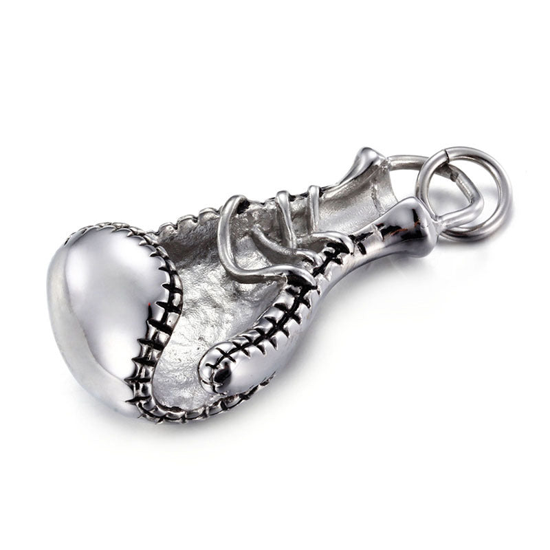 Custom Titanium Steel Boxing Gloves Pendant - Men's Fitness Fashion Accessory
