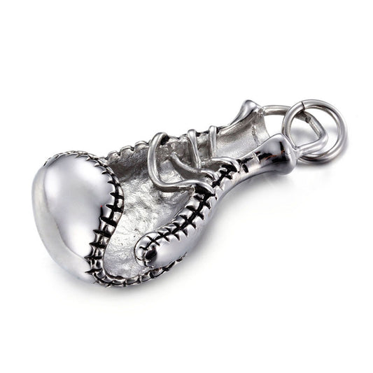 Custom Titanium Steel Boxing Gloves Pendant - Men's Fitness Fashion Accessory