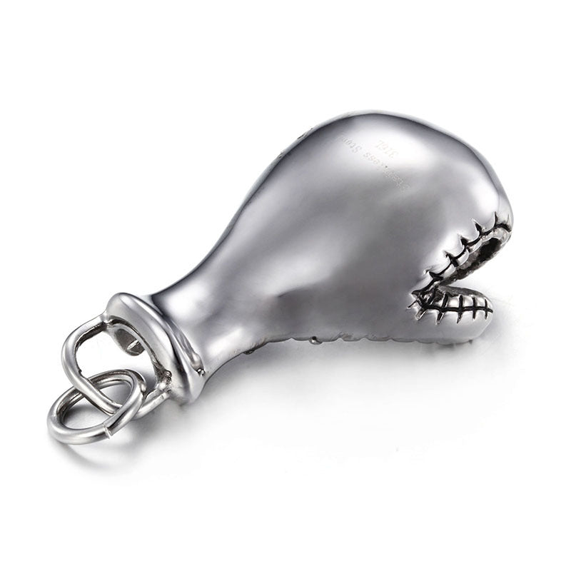 Custom Titanium Steel Boxing Gloves Pendant - Men's Fitness Fashion Accessory