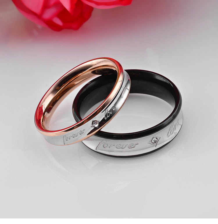 Stainless Steel Couple Ring – Classic Couple – Rose Gold Couple