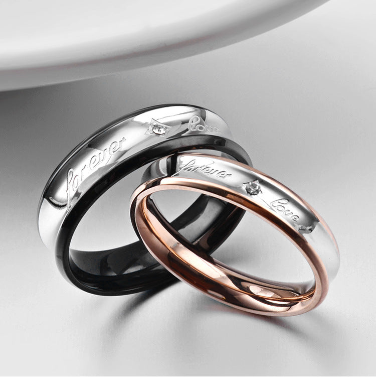 Stainless Steel Couple Ring – Classic Couple – Rose Gold Couple