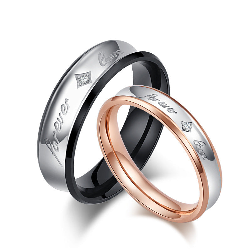 Stainless Steel Couple Ring – Classic Couple – Rose Gold Couple