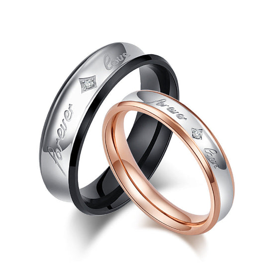 Stainless Steel Couple Ring – Classic Couple – Rose Gold Couple