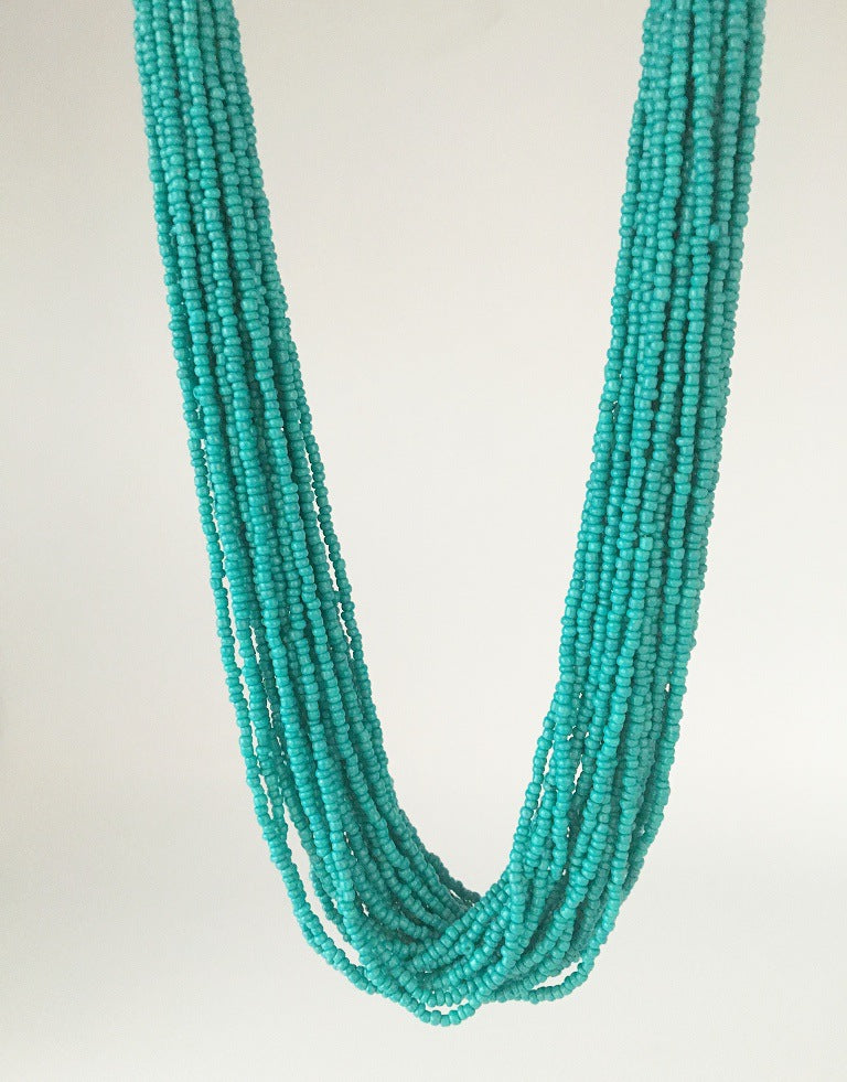 Boho Chic Layered Bead Necklace with Mixed Textures