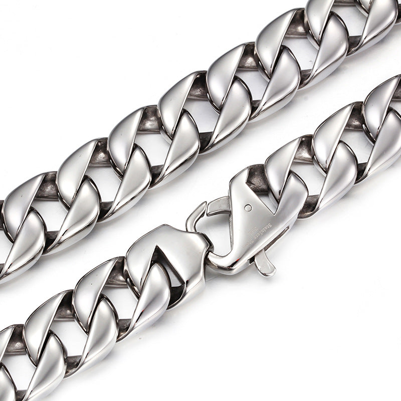 15mm Cuban Chain Popular Hip Hop Hip Hop Men's Necklace, Stainless Steel