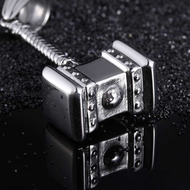 Thor's Hammer Pendant and Keychain Jewelry for Men - Stainless Steel Avengers Collection