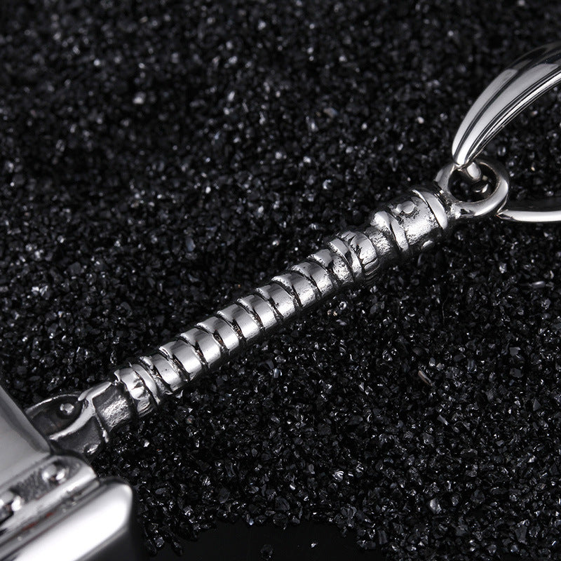 Thor's Hammer Pendant and Keychain Jewelry for Men - Stainless Steel Avengers Collection