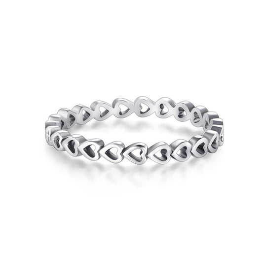 Dainty Sterling Silver Heart-shaped Index Finger Ring - Perfect for Women in Japan and South Korea