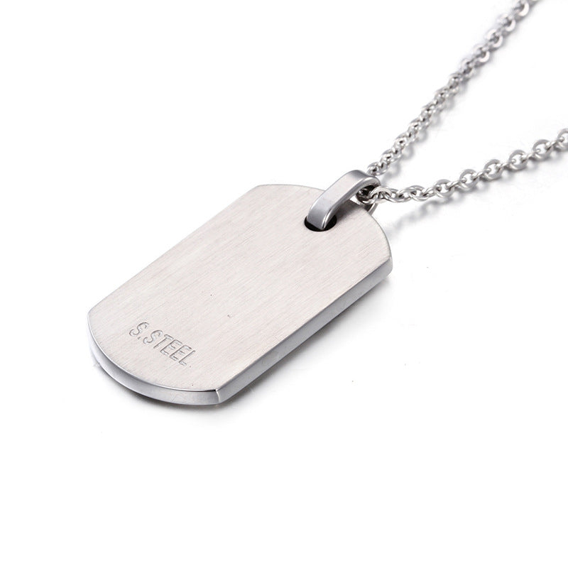 Military-Inspired Stainless Steel Dog Tag Necklace for Men – American Soldier Identity Tag with Shield Spot
