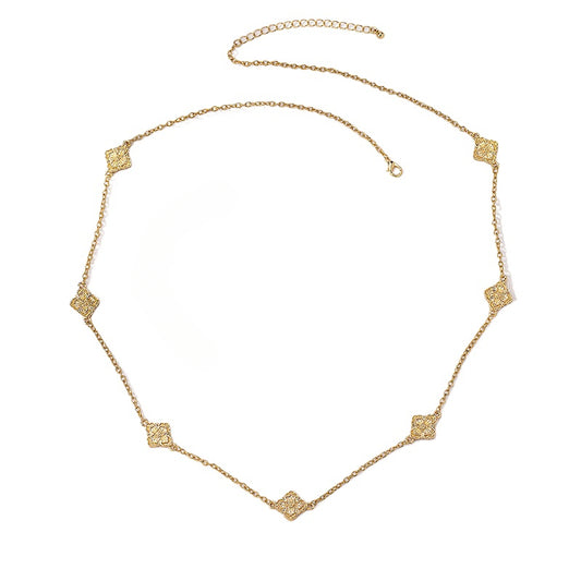 Planderful Vienna Verve Necklace – Fashionable Retro Four-Leaf Clover Design