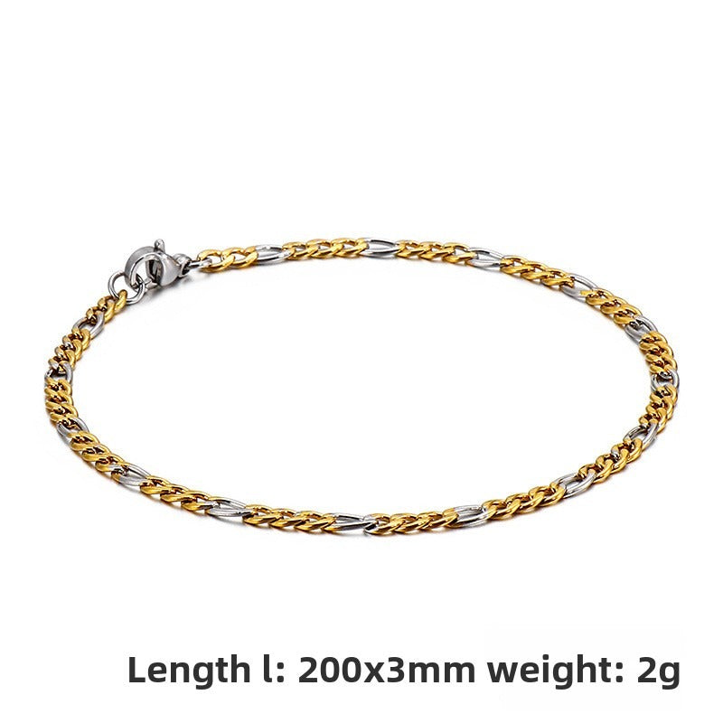 Unisex Hip-Hop Titanium Steel 3:1nk Chain Bracelet – Stainless Steel Hand