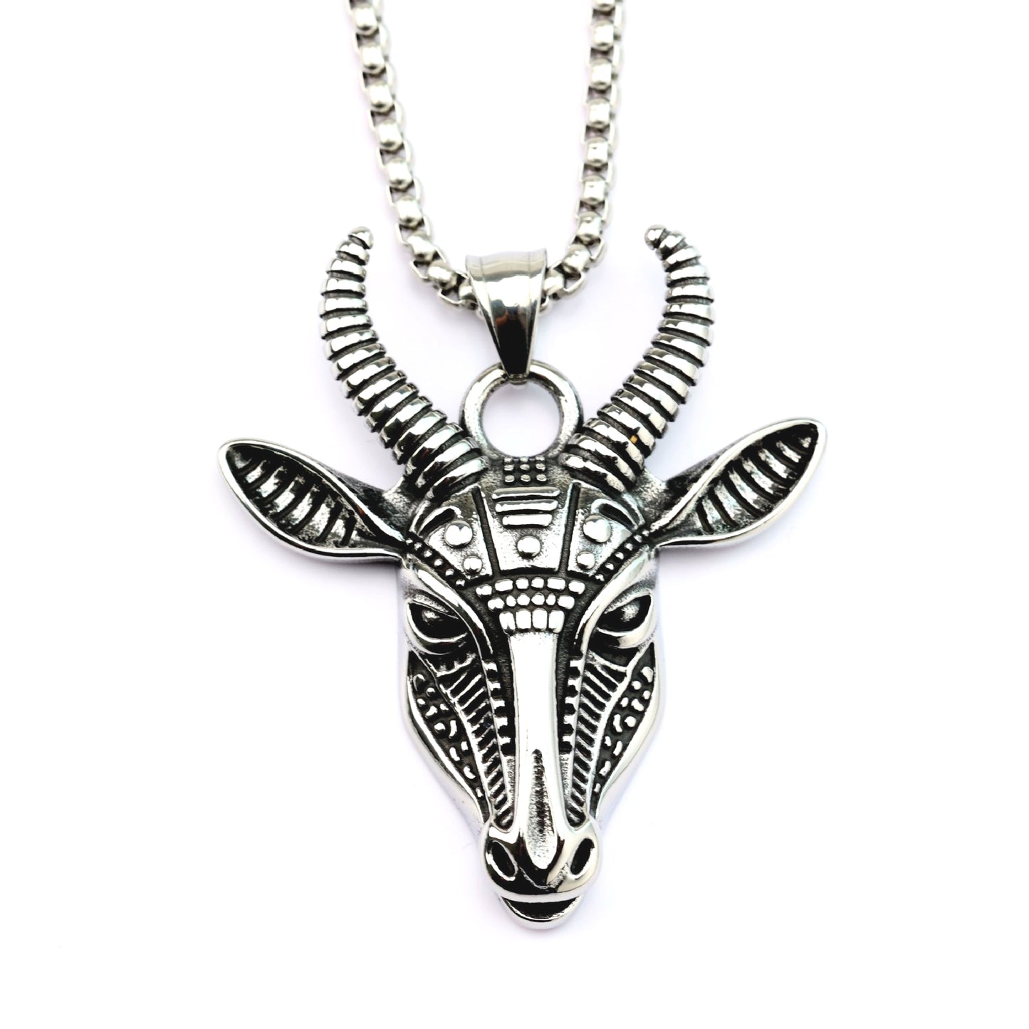 Planderful Nordic Ram Head Pendant Stainless Steel For Men Single Sided Norse Legacy Bold Jewelry Gift