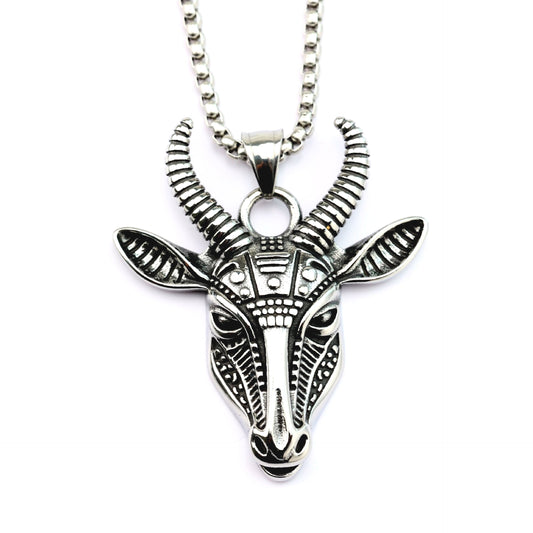 Planderful Nordic Ram Head Pendant Stainless Steel For Men Single Sided Norse Legacy Bold Jewelry Gift