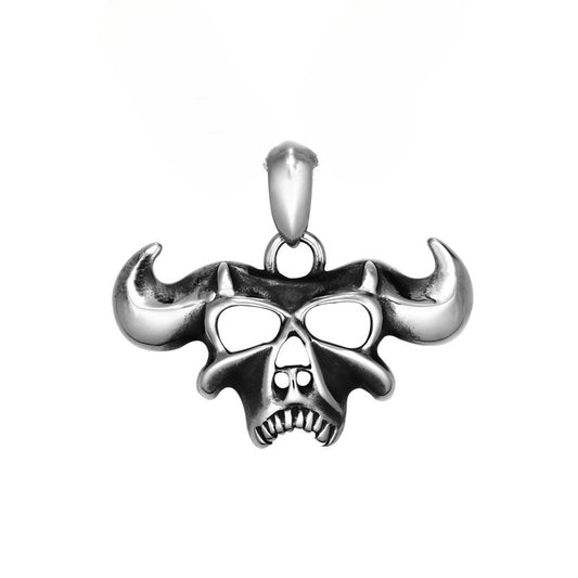 Retro Punk Titanium Steel Cow Skull Pendant for Men - Wholesale Unique Jewelry