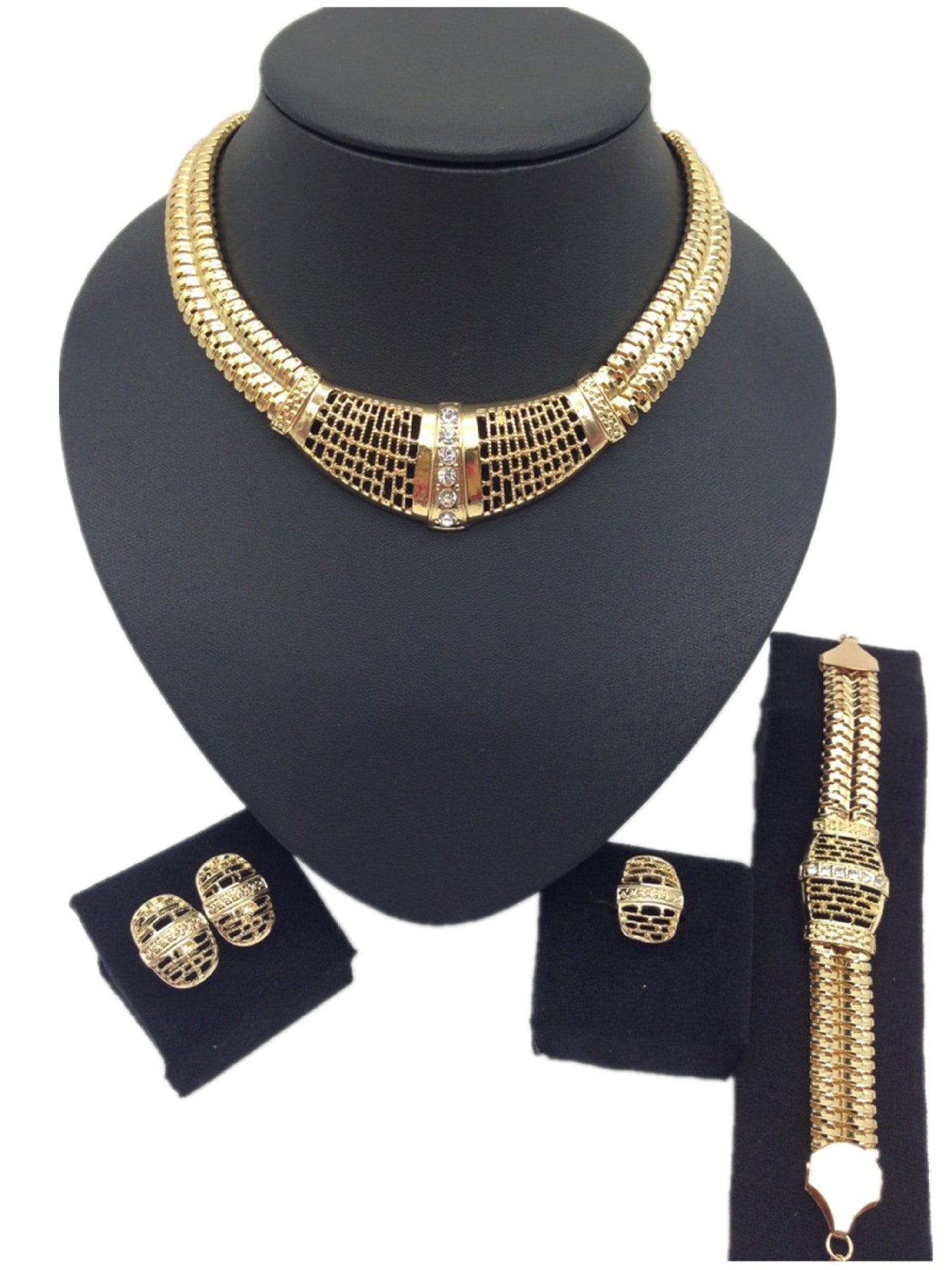 Exquisite Serpent Set: Snake Bone Jewelry Ensemble with Necklace, Earrings, Bracelet, and Ring