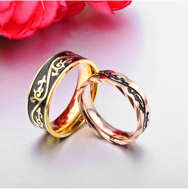 Stainless Steel Yang Pattern Ring – Men's – Pattern Couple