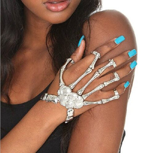 Ghostly Skeleton Hand Bracelet Ring Set - Vienna Verve Collection