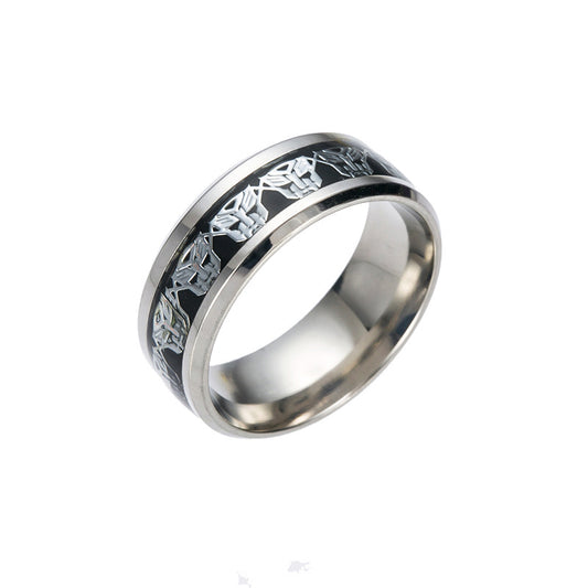 Stylish Stainless Steel Men's Ring from Planderful Collection - Size 6-13