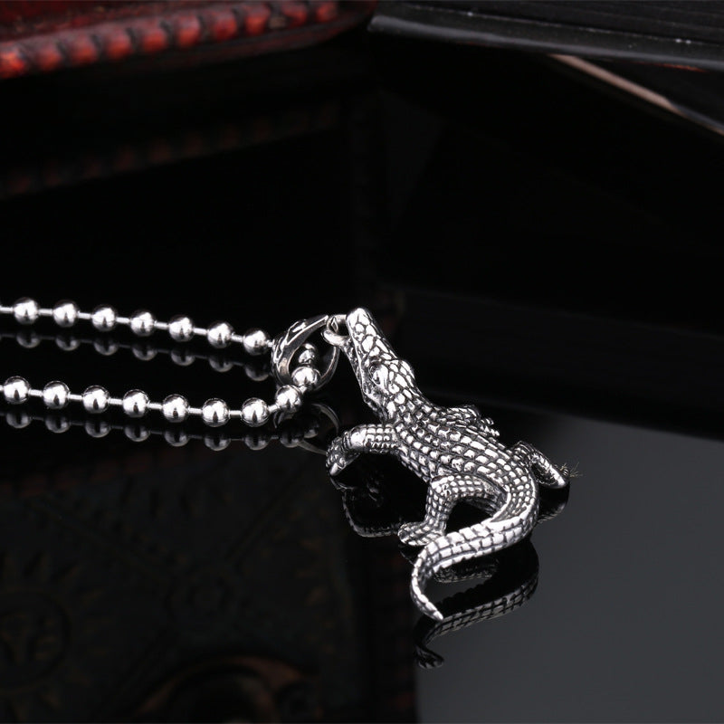 Men's Titanium Steel Crocodile Pendant - New Style Animal Jewelry Wholesale