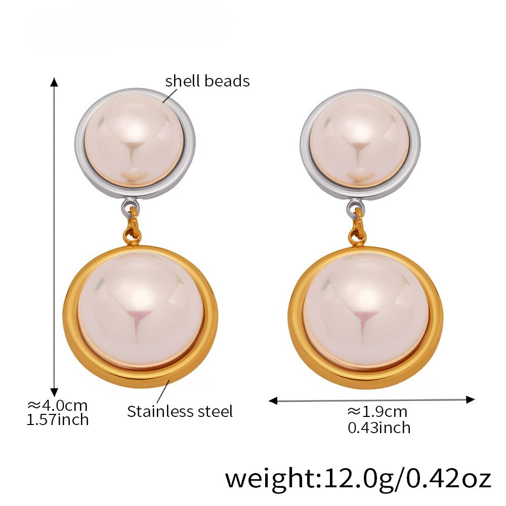 Planderful High Gloss Shell Bead Earrings For Women